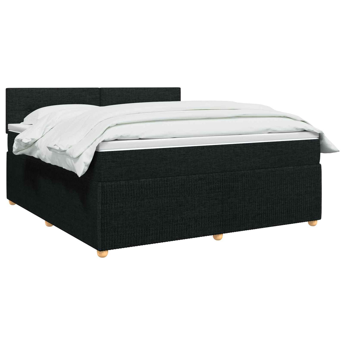 Letto box spring con materasso Nero 160 x 200 cm Tessuto | homemem39