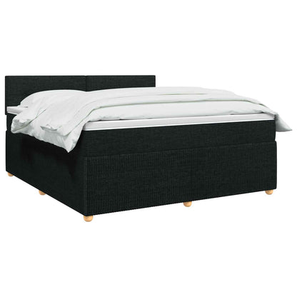 Letto box spring con materasso Nero 160 x 200 cm Tessuto | homemem39