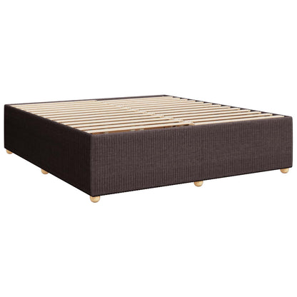 Letto box spring con materasso Marrone Scuro 200 x 200 cm