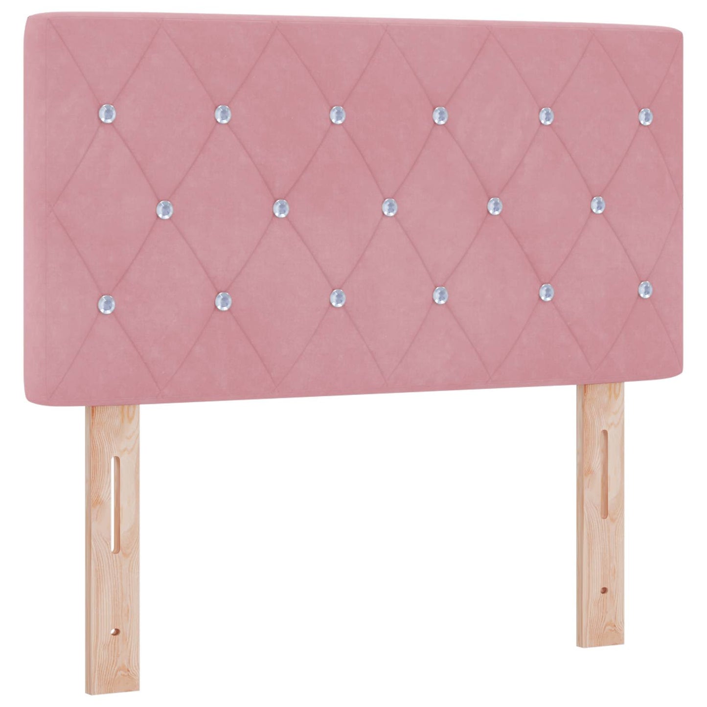 Letto box spring con materasso Rosa 80 x 200 cm Velluto