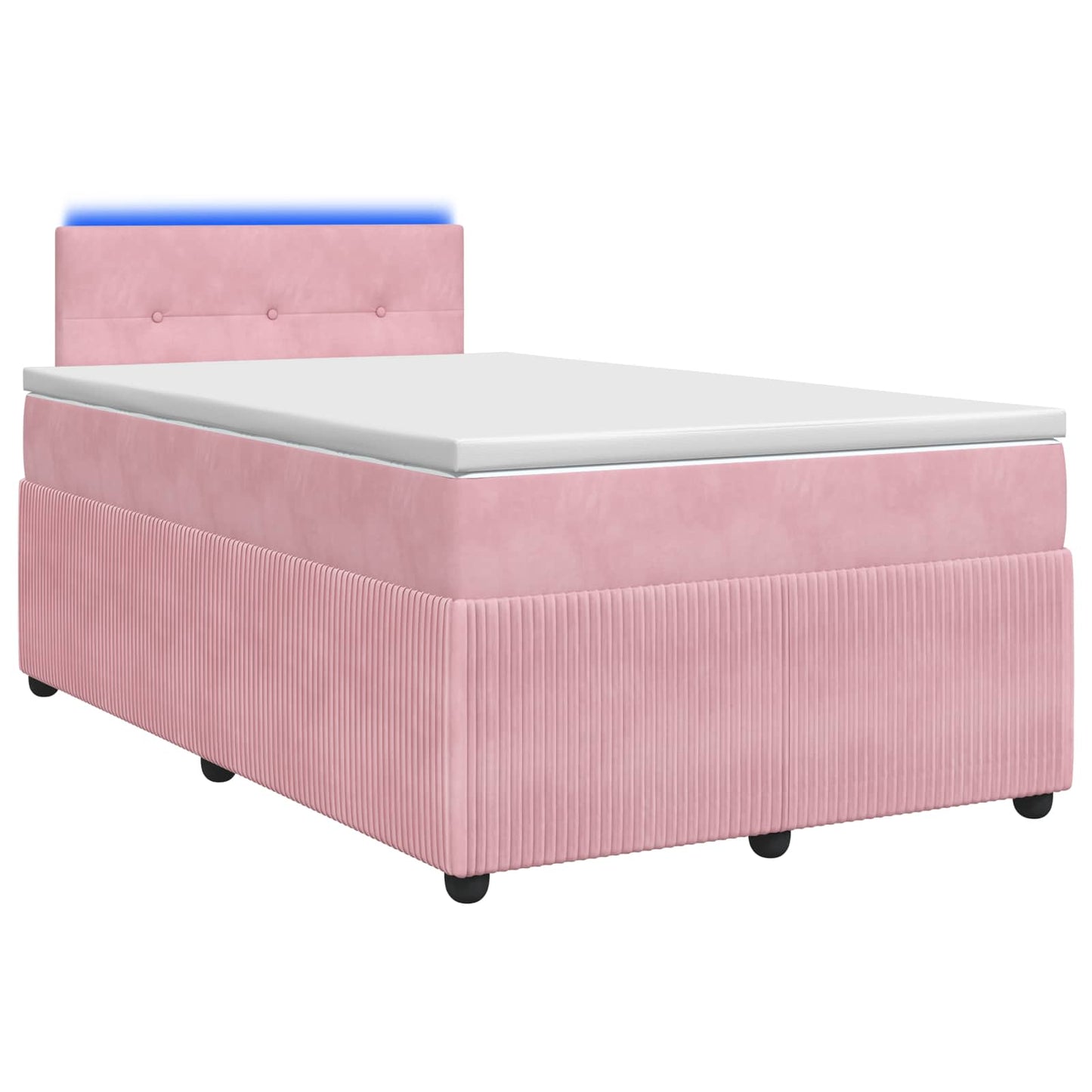 Letto box spring con materasso Rosa 120 x 200 cm Velluto | homemem39