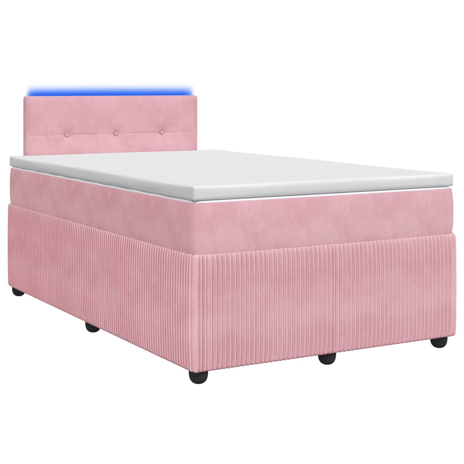 Letto box spring con materasso Rosa 120 x 200 cm Velluto | homemem39