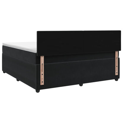Letto box spring con materasso Nero 140 x 190 cm Velluto | homemem39