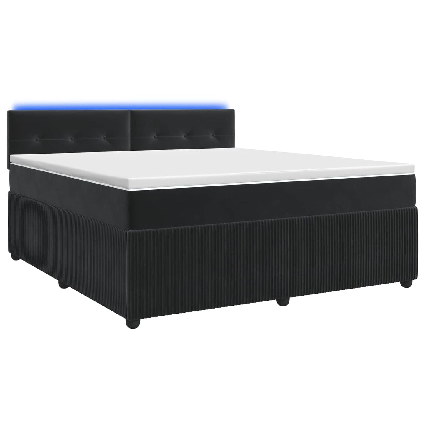 Letto box spring con materasso Nero 140 x 190 cm Velluto