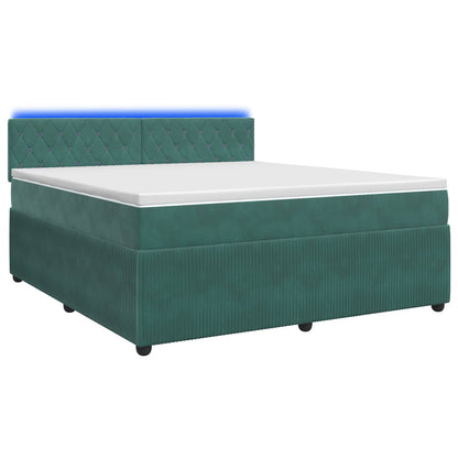 Letto box spring con materasso Verde Scuro 140 x 200 cm Velluto
