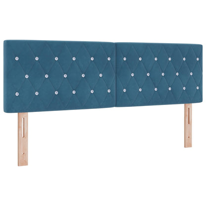 Letto box spring con materasso Blu 140 x 200 cm Velluto