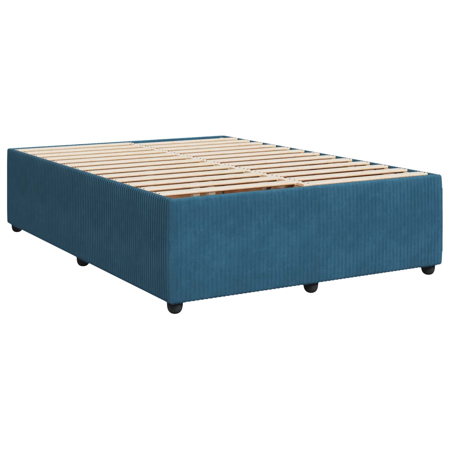 Letto box spring con materasso Blu 140 x 200 cm Velluto