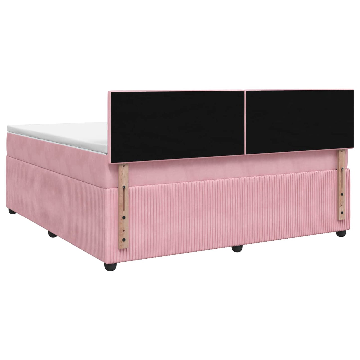 Letto box spring con materasso Rosa 140 x 200 cm Velluto | homemem39