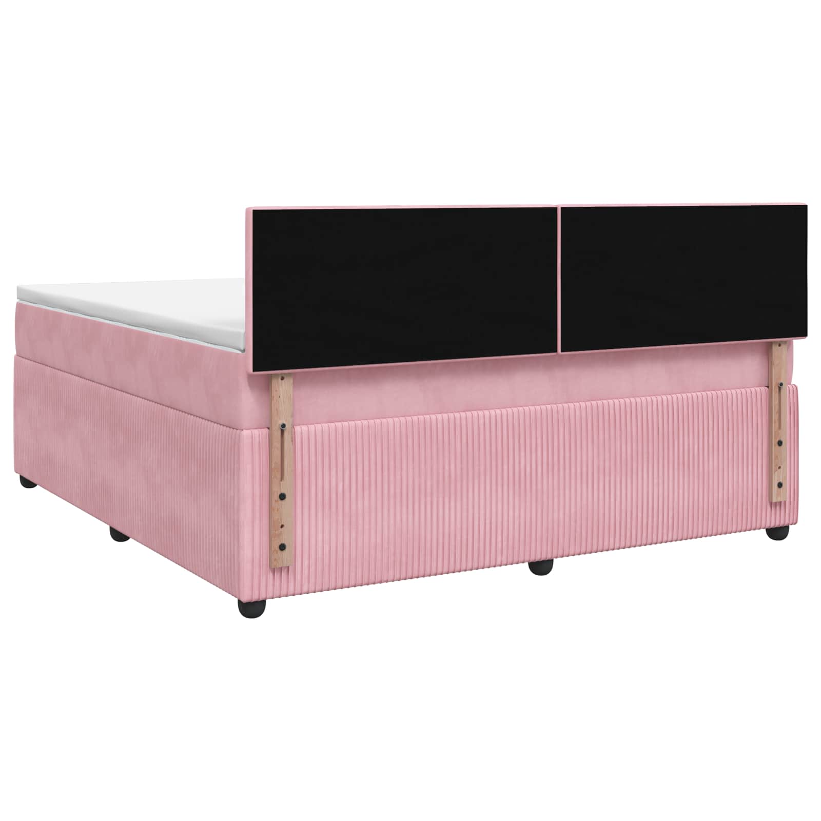 Letto box spring con materasso Rosa 140 x 200 cm Velluto | homemem39