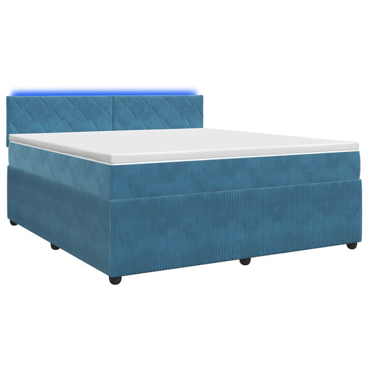 Letto box spring con materasso Blu 160 x 200 cm Velluto | homemem39