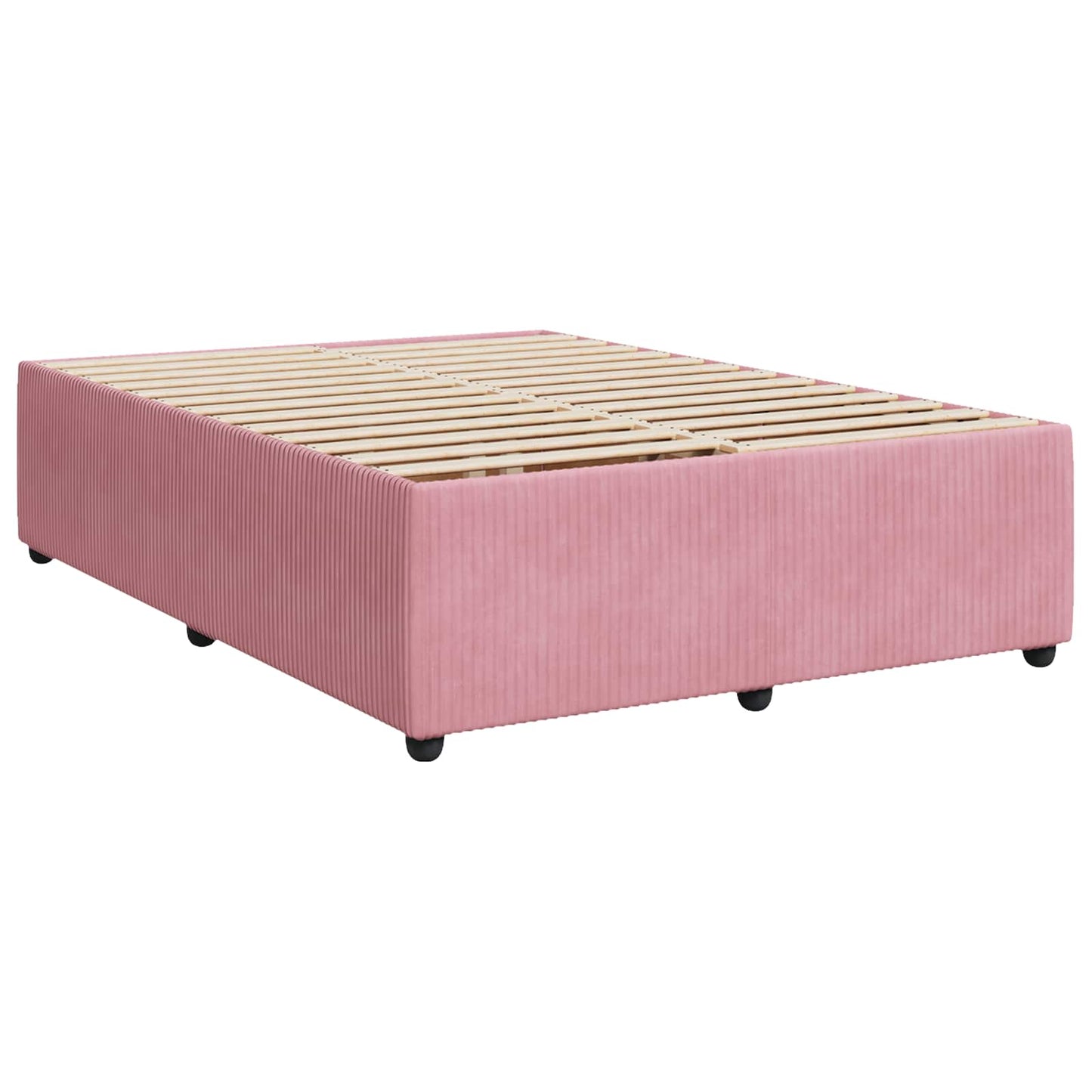 Letto box spring con materasso Rosa 160 x 200 cm Velluto | homemem39