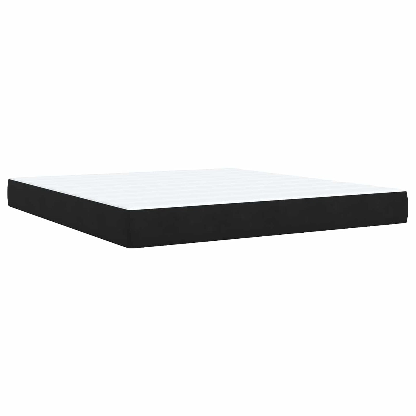 Letto box spring con materasso Nero 180 x 200 cm Velluto