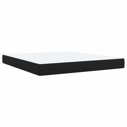 Letto box spring con materasso Nero 180 x 200 cm Velluto
