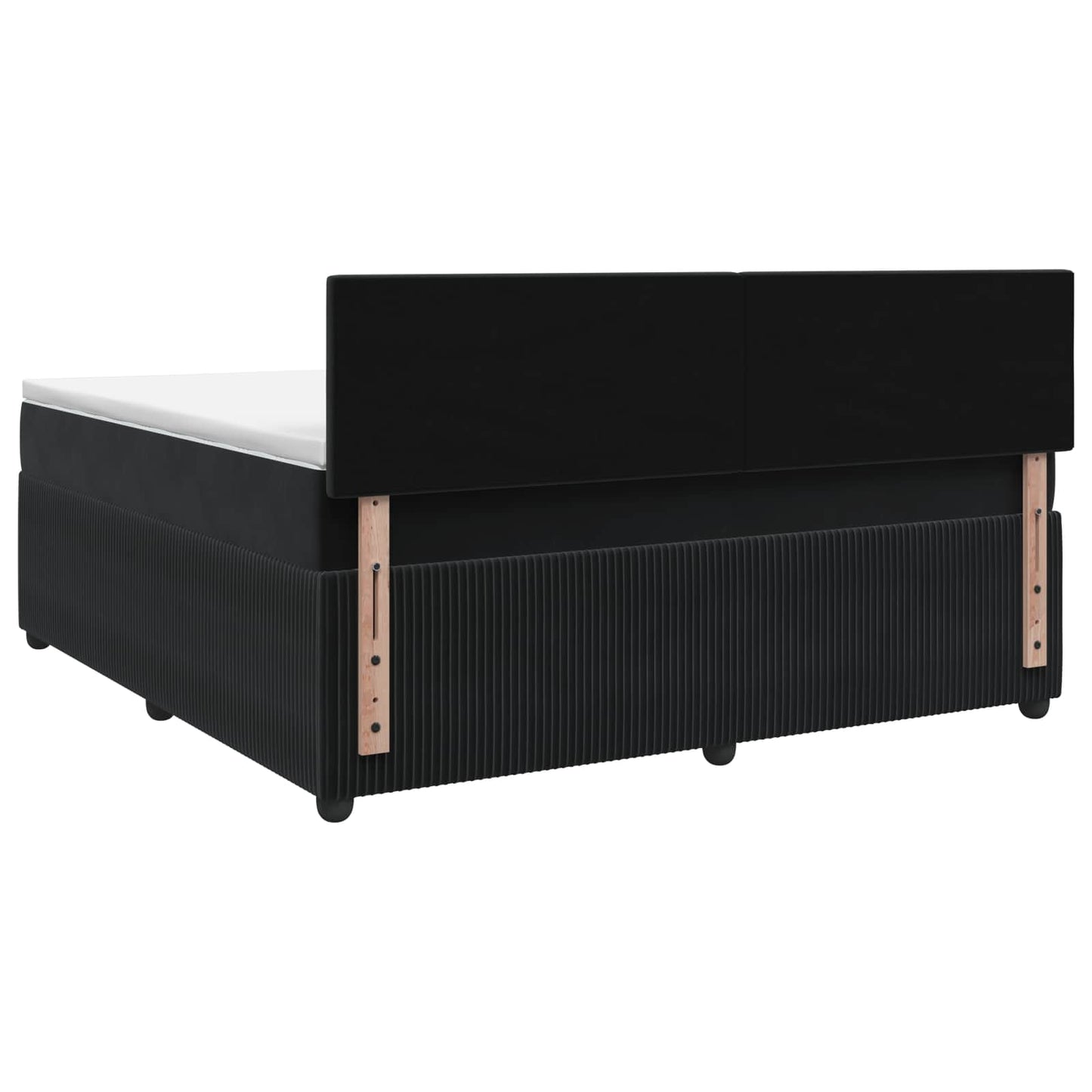 Letto box spring con materasso Nero 180 x 200 cm Velluto