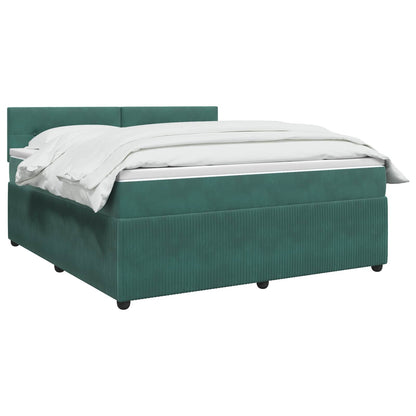 Letto box spring con materasso Verde Scuro 180 x 200 cm Velluto
