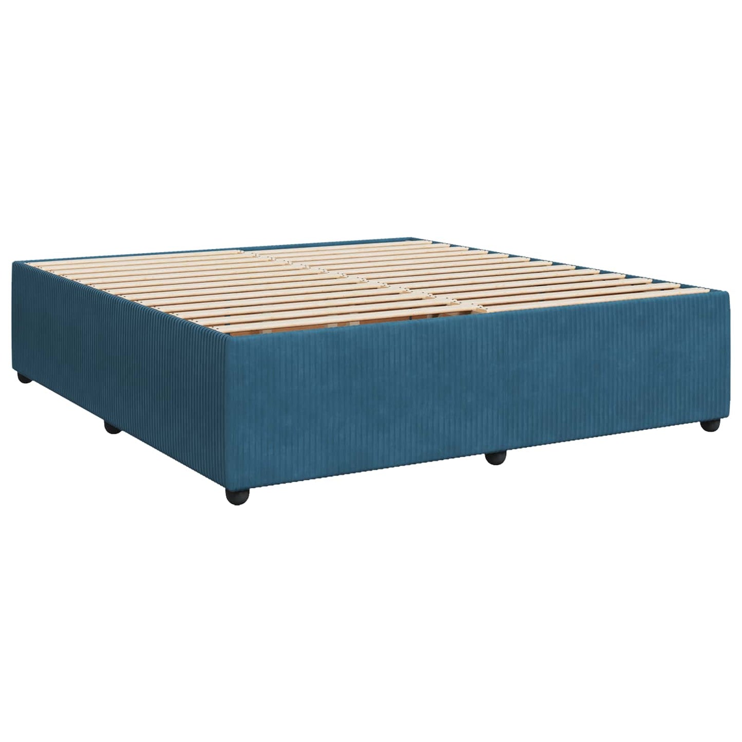 Letto box spring con materasso Blu 180 x 200 cm Velluto