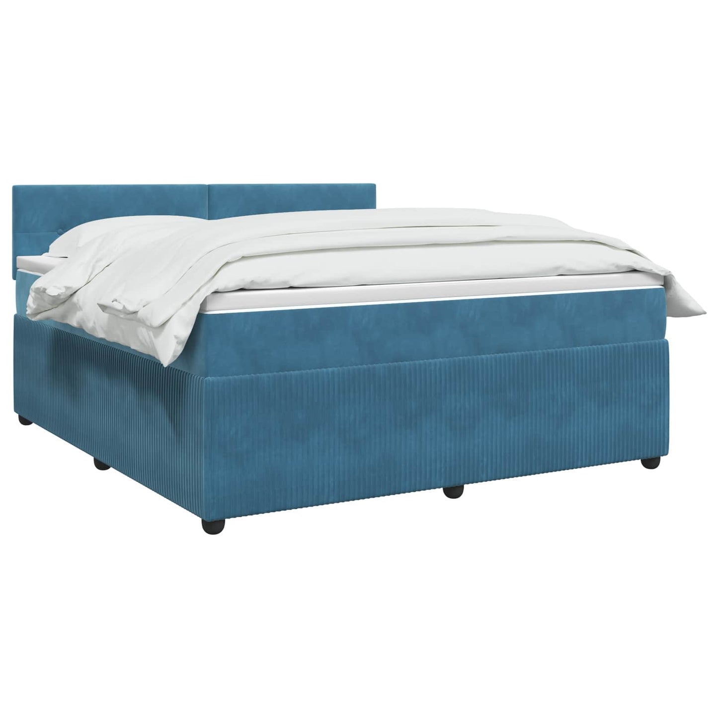 Letto box spring con materasso Blu 180 x 200 cm Velluto