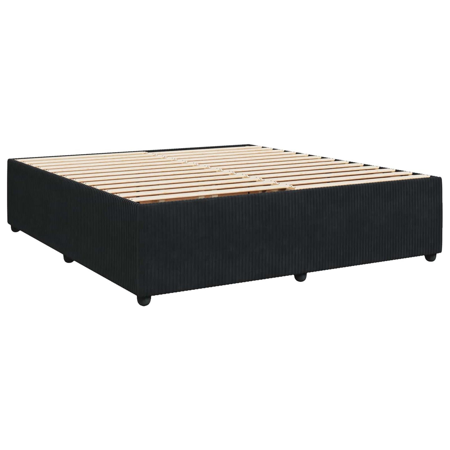 Letto box spring con materasso Nero 200 x 200 cm Velluto