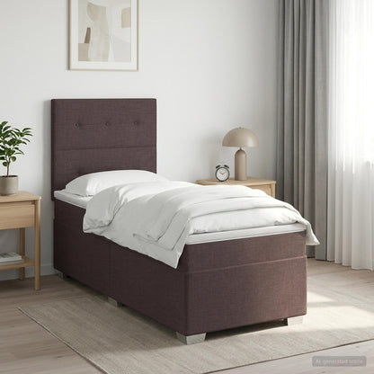 Letto box spring con materasso Marrone Scuro 80 x 200 cm