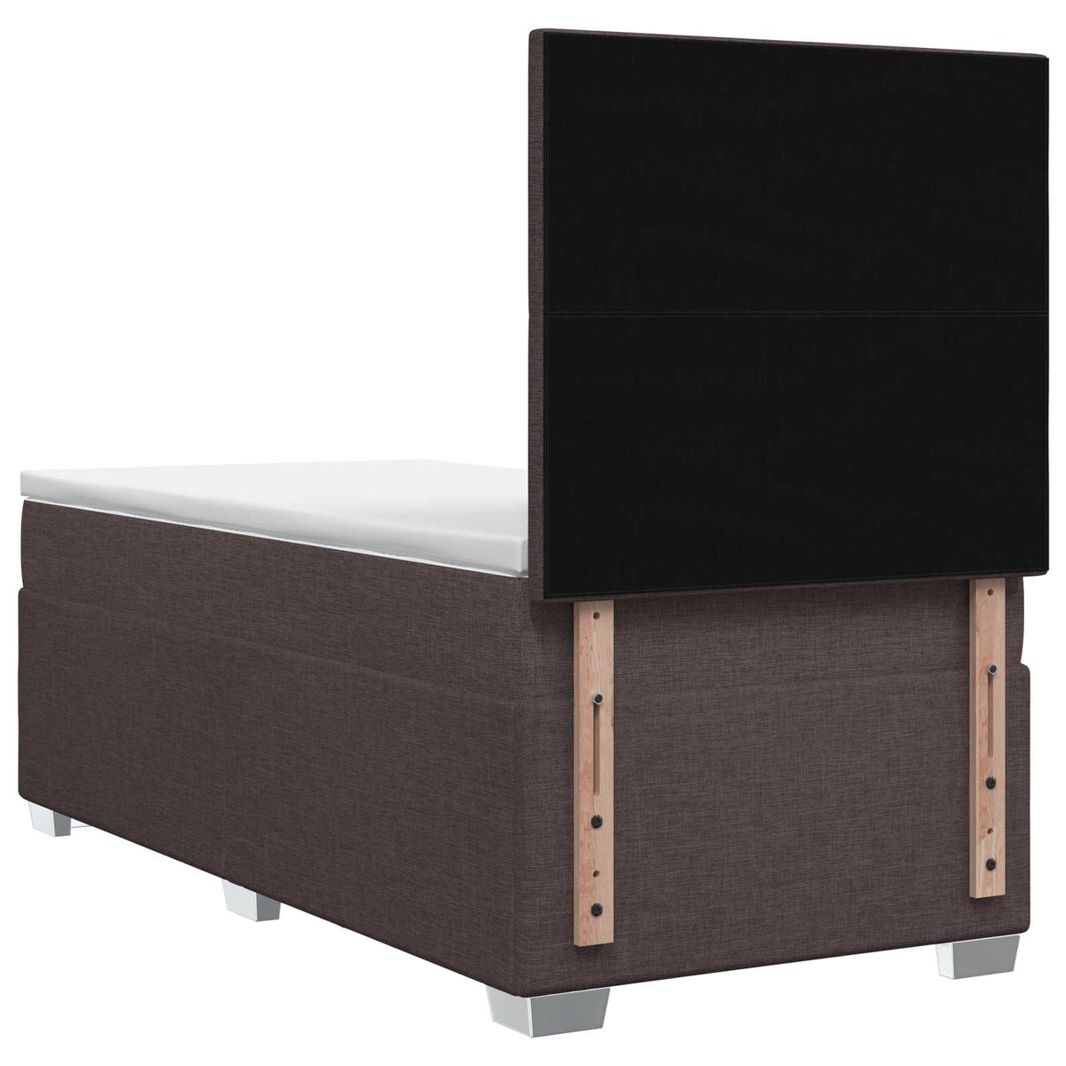 Letto box spring con materasso Marrone Scuro 80 x 200 cm