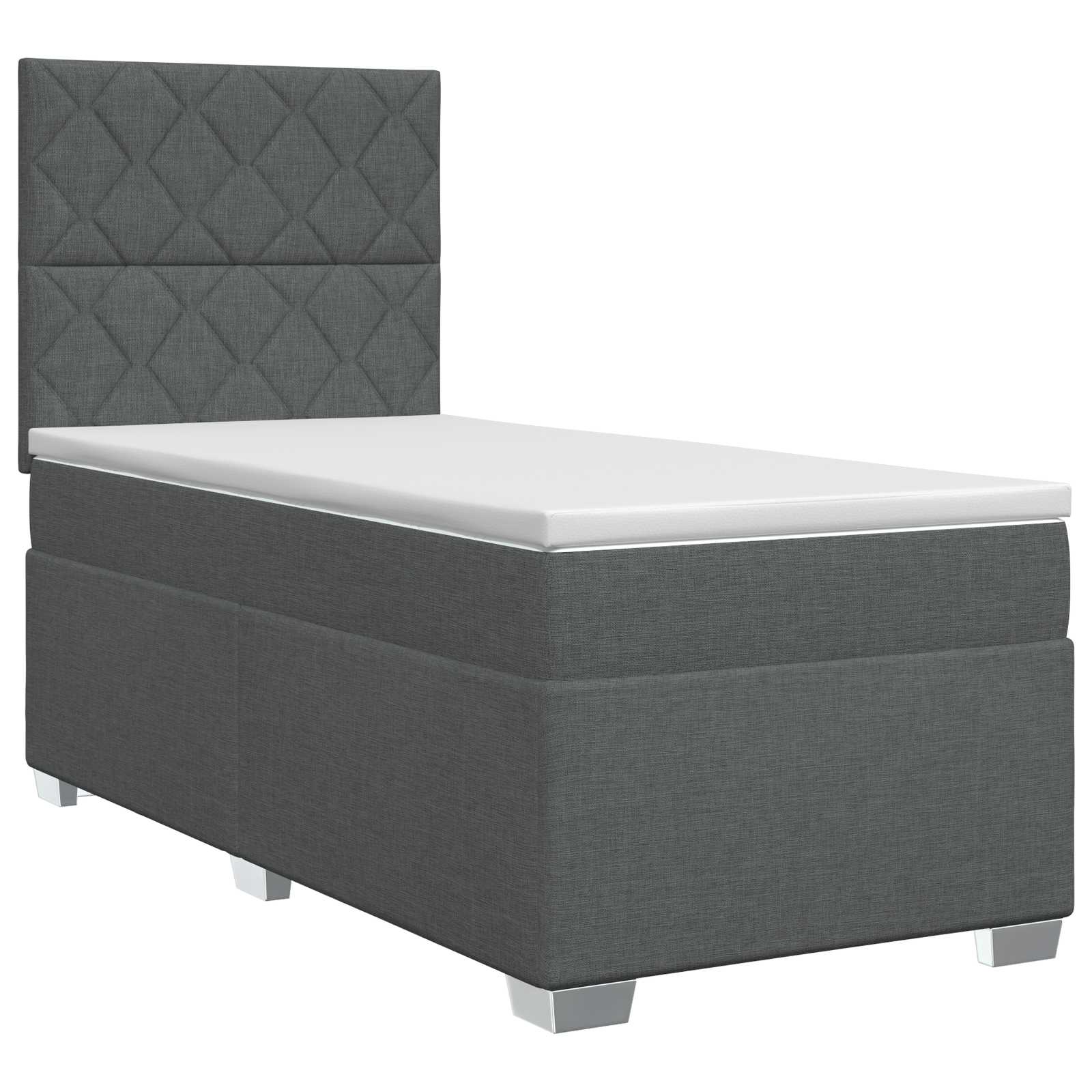 Letto box spring con materasso Grigio Scuro 80 x 200 cm Tessuto | homemem39