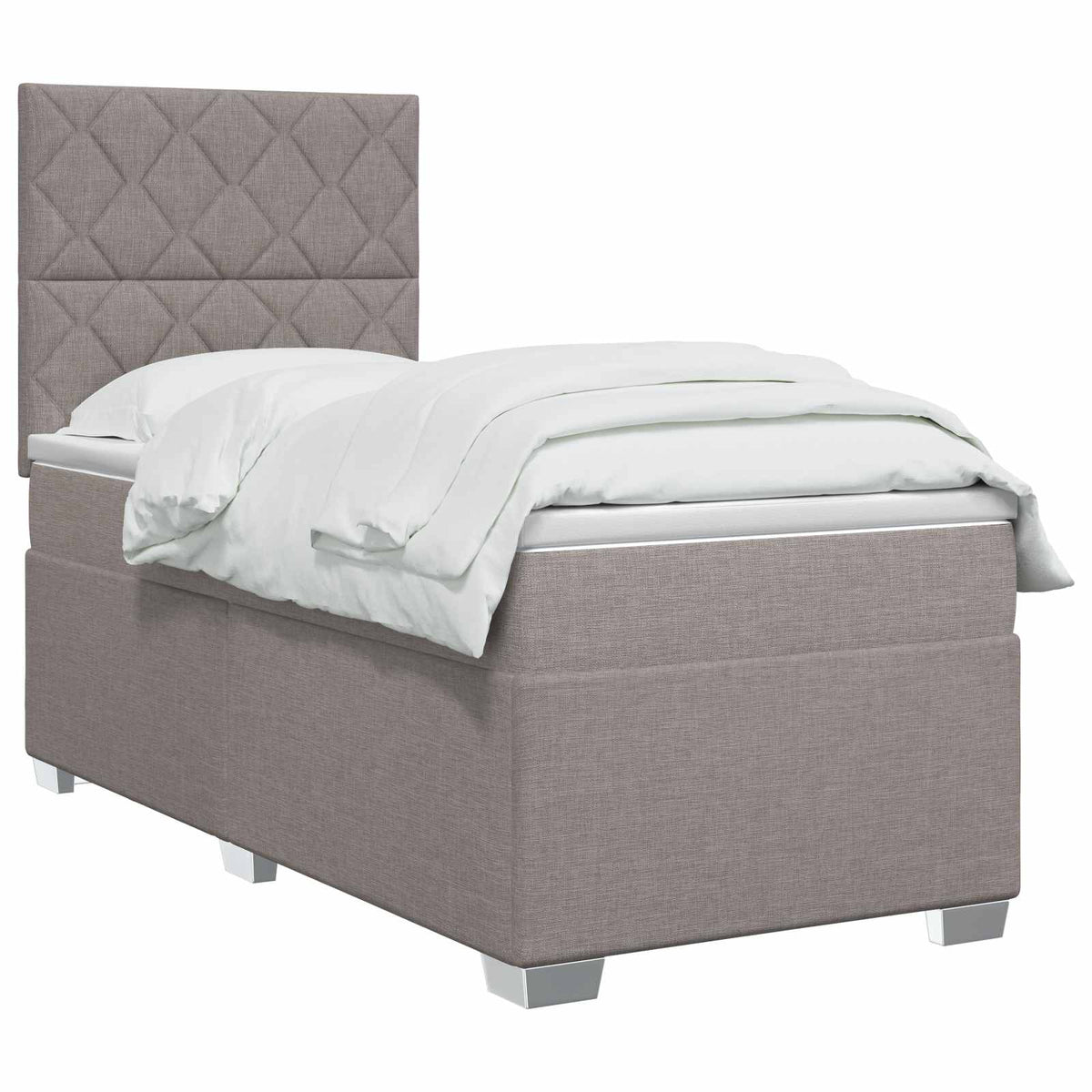 Letto box spring con materasso Tortora 80 x 200 cm Tessuto | homemem39