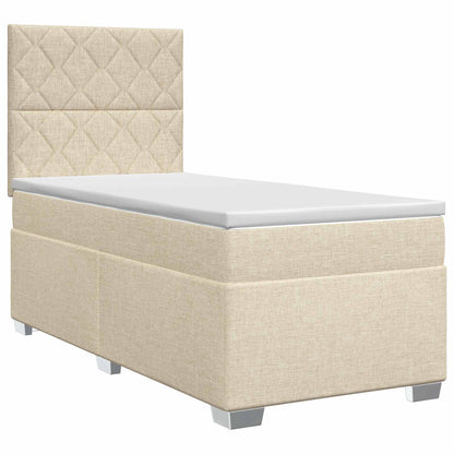 Letto box spring con materasso Crema 80 x 200 cm Tessuto | homemem39