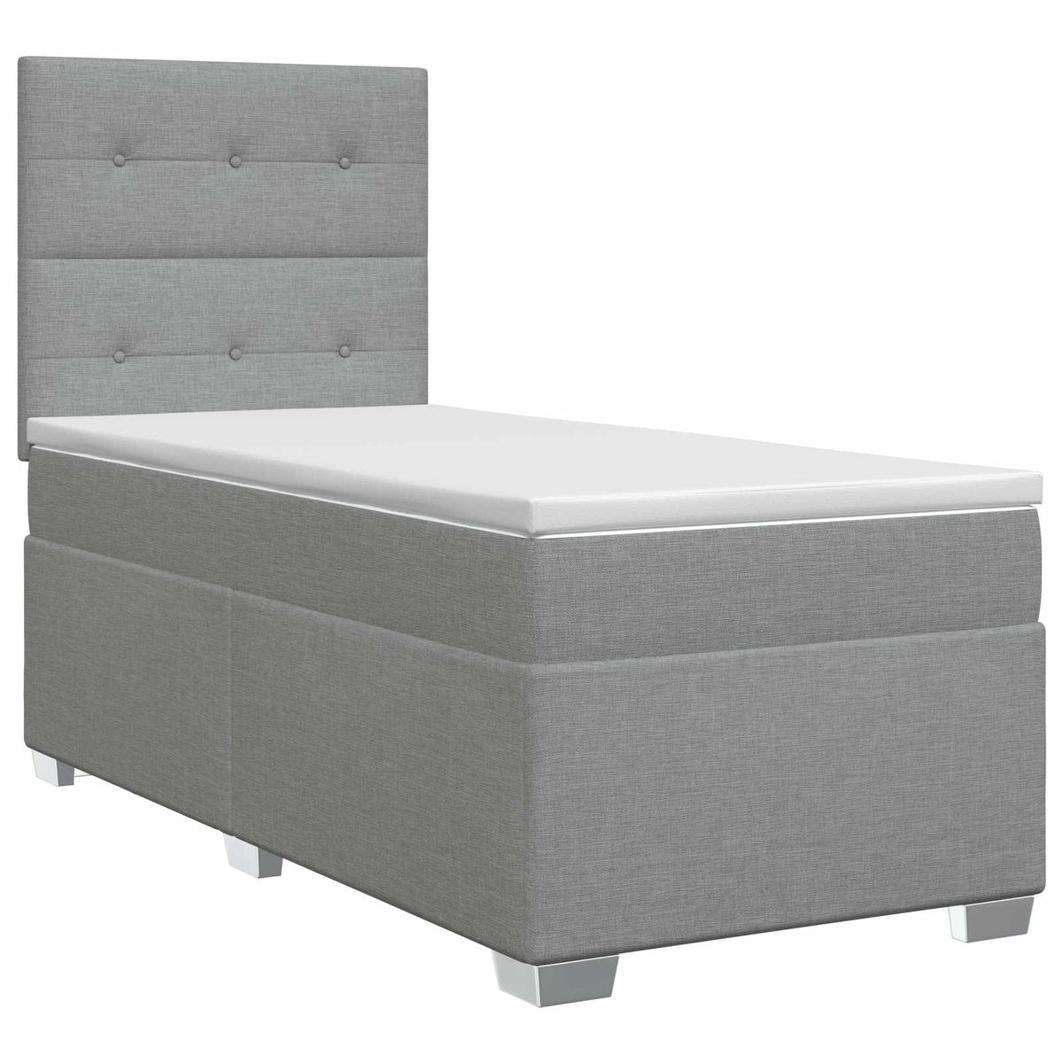 Letto box spring con materasso Grigio Chiaro 90 x 200 cm