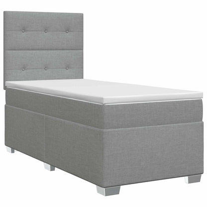 Letto box spring con materasso Grigio Chiaro 90 x 200 cm