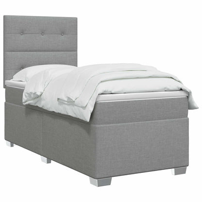 Letto box spring con materasso Grigio Chiaro 90 x 200 cm