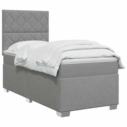 Letto box spring con materasso Grigio Chiaro 90 x 200 cm