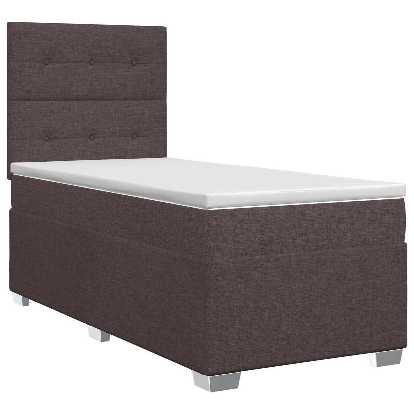 Letto box spring con materasso Marrone Scuro 100 x 200 cm
