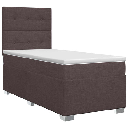 Letto box spring con materasso Marrone Scuro 100 x 200 cm