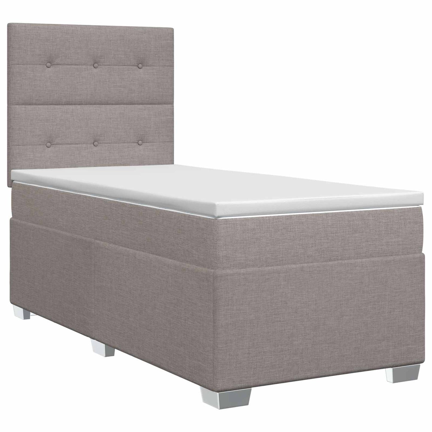 Letto box spring con materasso Tortora 100 x 200 cm Tessuto | homemem39