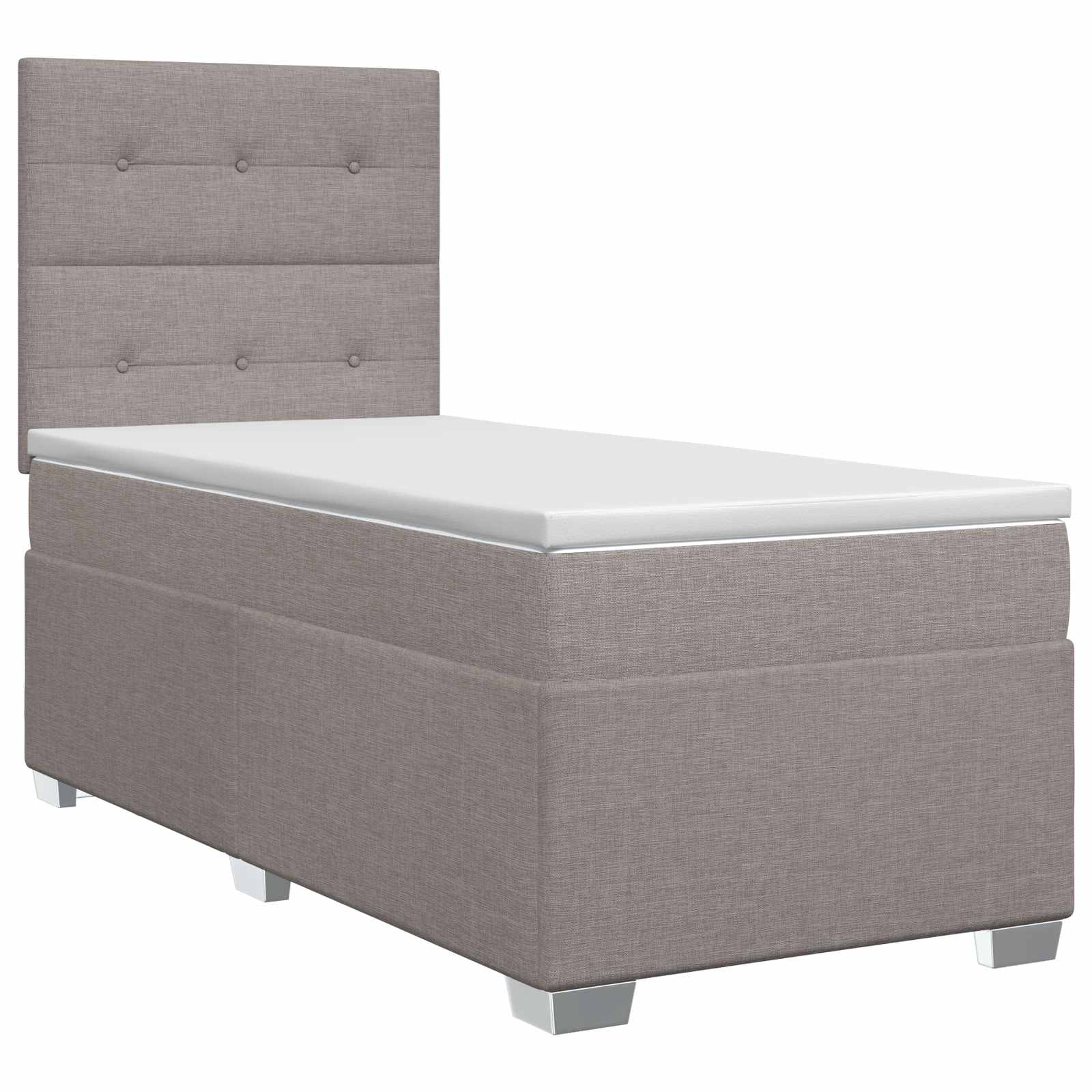 Letto box spring con materasso Tortora 100 x 200 cm Tessuto | homemem39