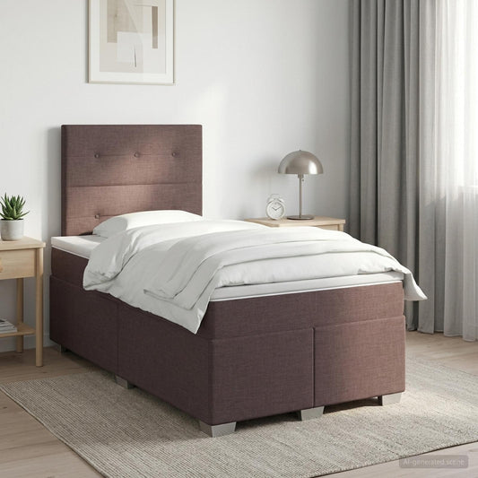 Letto box spring con materasso Marrone Scuro 120 x 190 cm