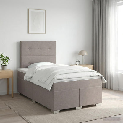 Letto box spring con materasso Tortora 120 x 200 cm Tessuto | homemem39