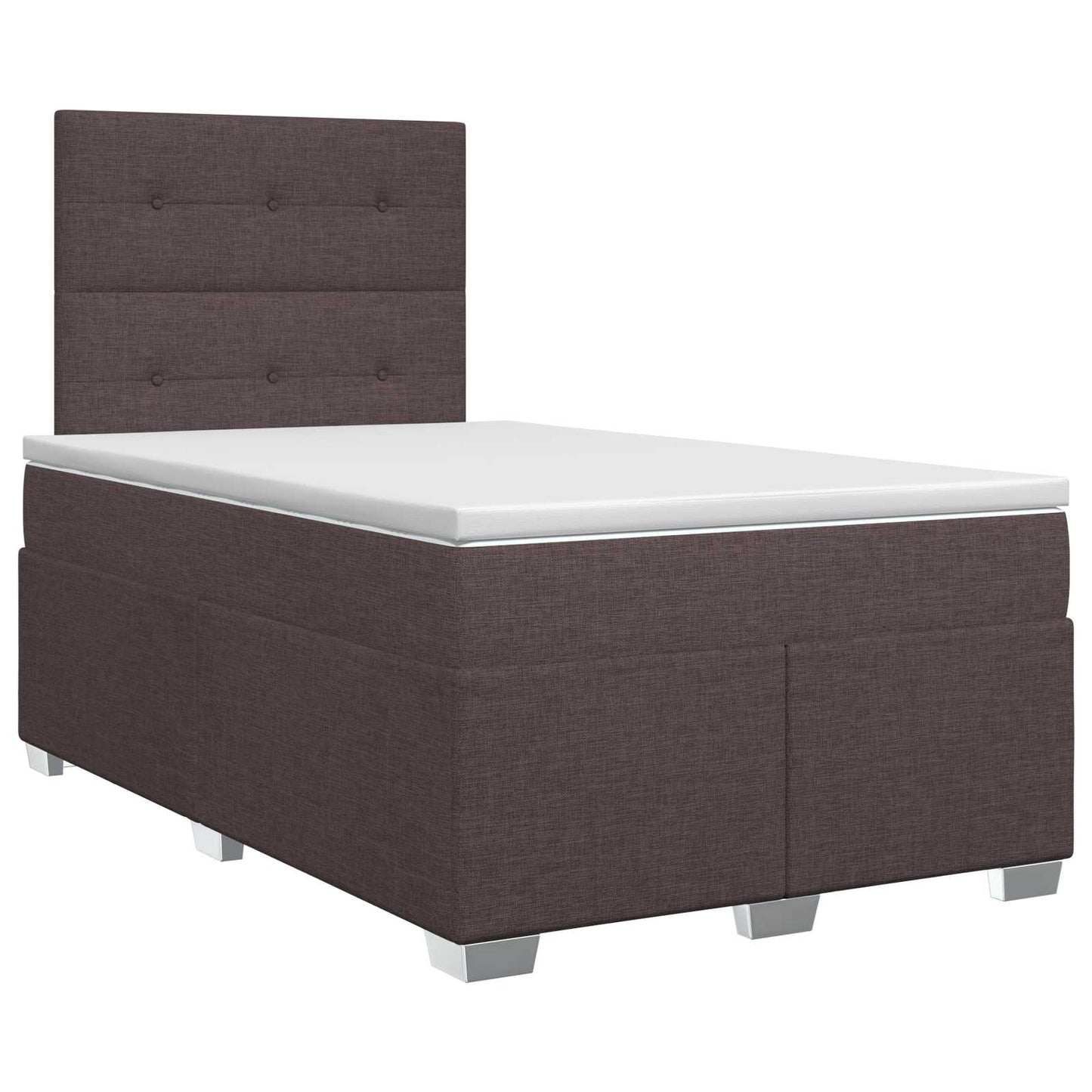 Letto box spring con materasso Marrone Scuro 120 x 200 cm