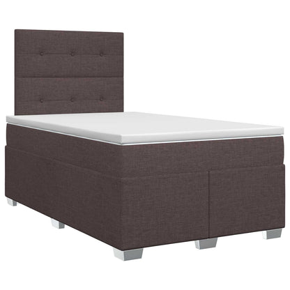 Letto box spring con materasso Marrone Scuro 120 x 200 cm