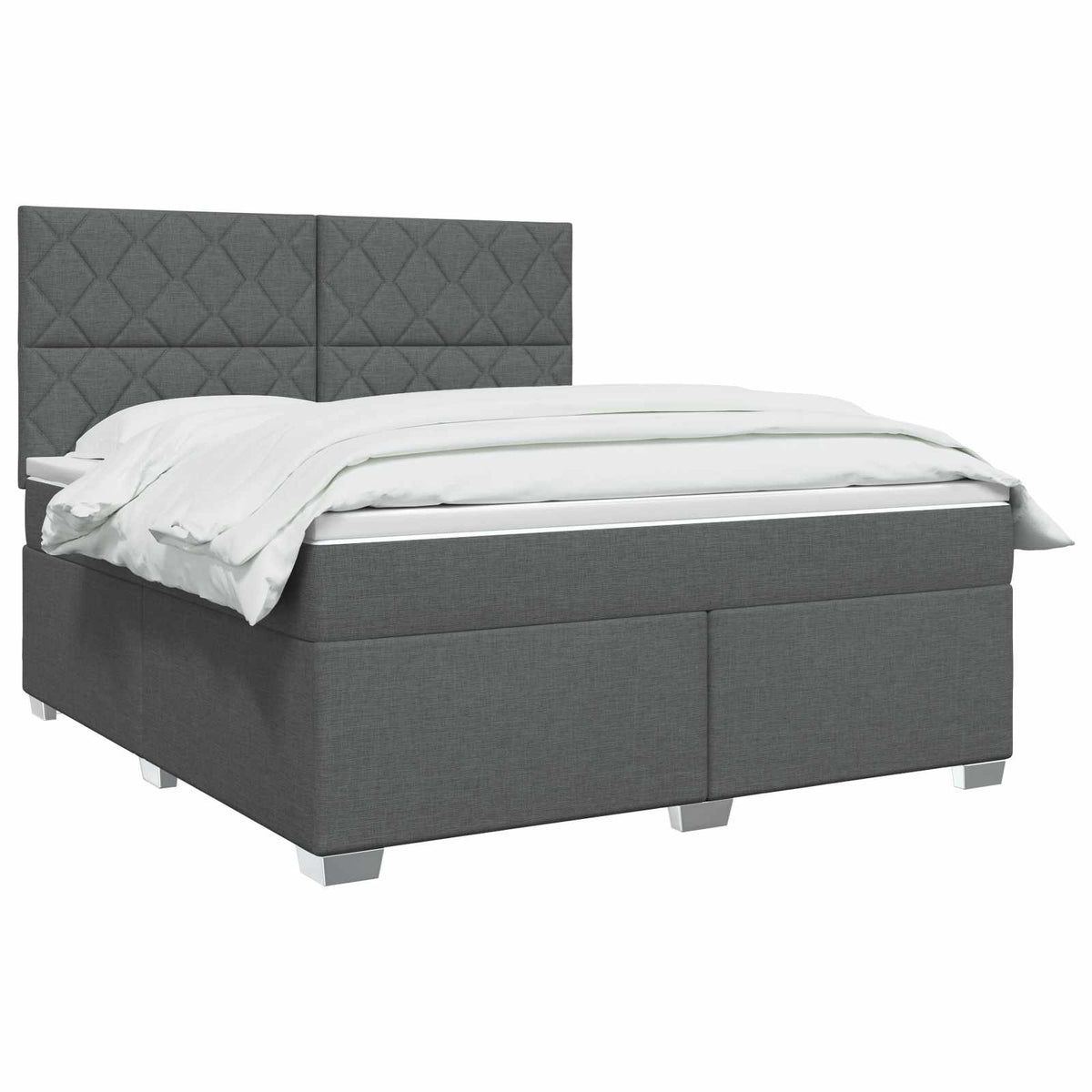 Letto box spring con materasso Grigio Scuro 140 x 190 cm
