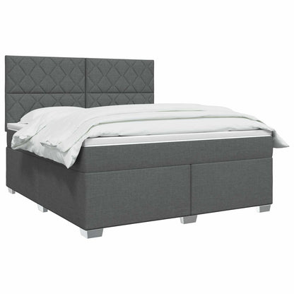 Letto box spring con materasso Grigio Scuro 140 x 190 cm