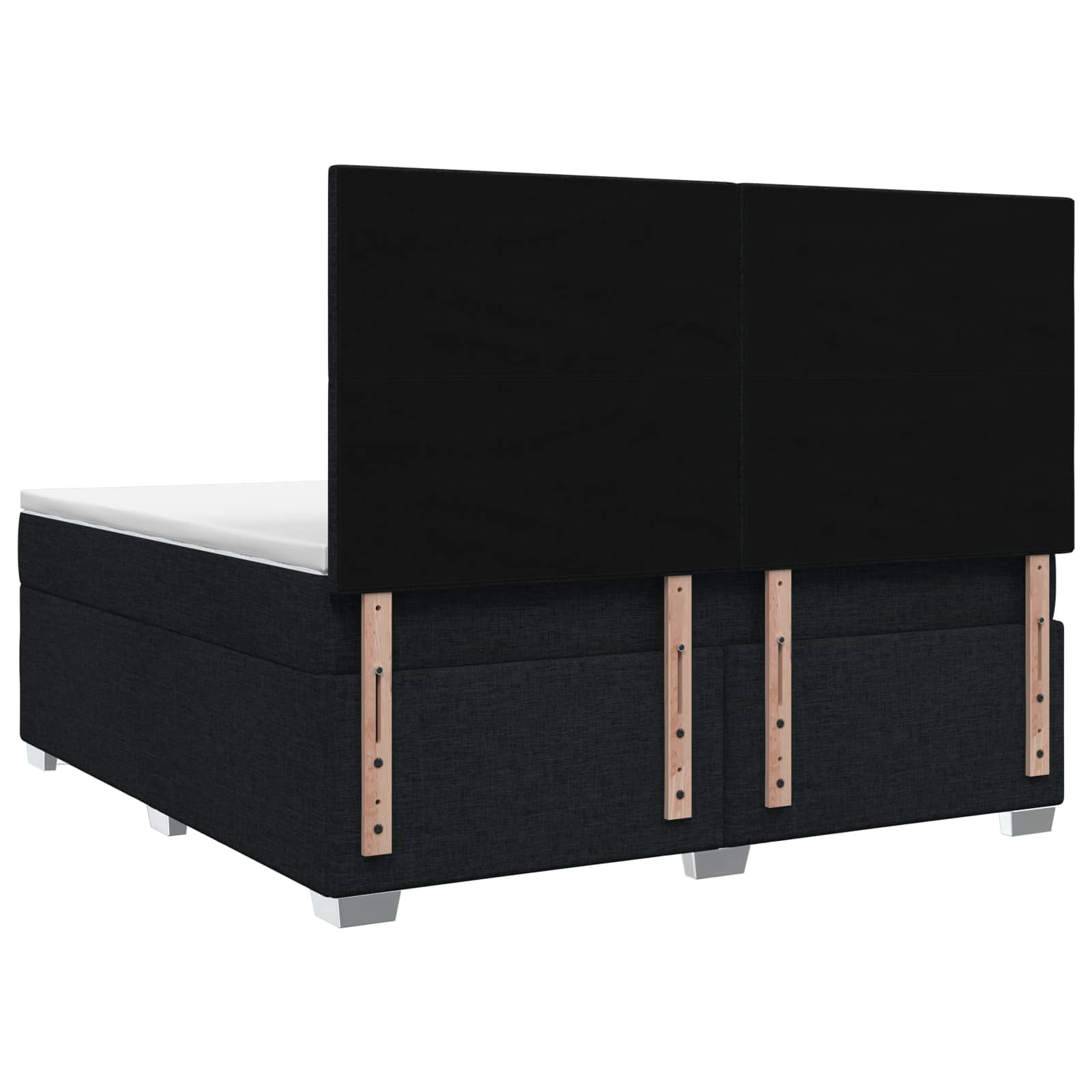 Letto box spring con materasso Nero 140 x 190 cm Tessuto | homemem39