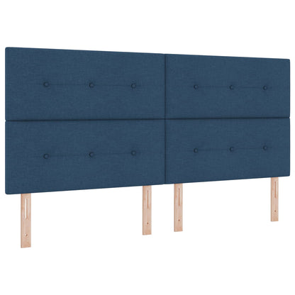 Letto box spring con materasso Blu 200 x 200 cm Tessuto