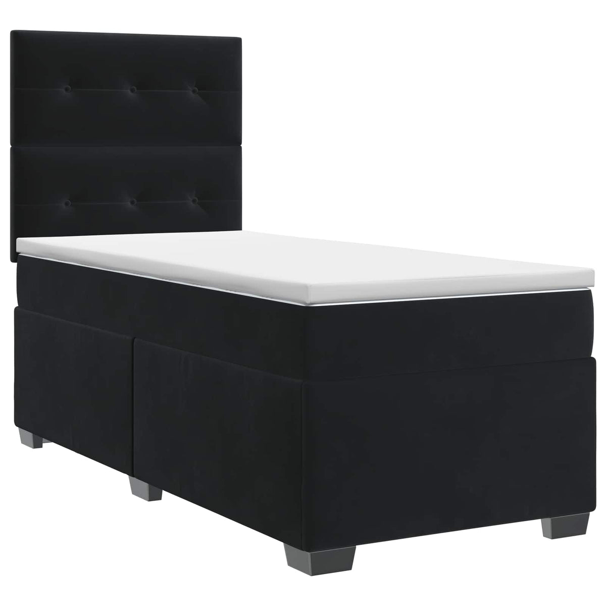 Letto box spring con materasso Nero 90 x 200 cm Velluto | homemem39