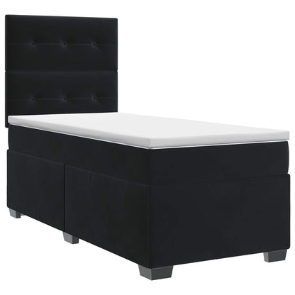 Letto box spring con materasso Nero 90 x 200 cm Velluto | homemem39