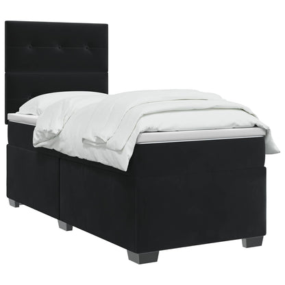 Letto box spring con materasso Nero 90 x 200 cm Velluto | homemem39