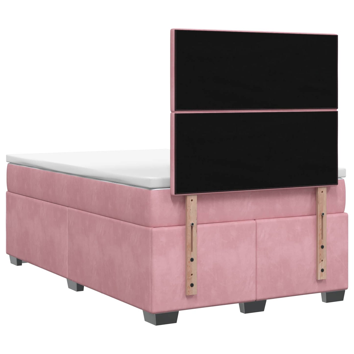 Letto box spring con materasso Rosa 120 x 200 cm Velluto