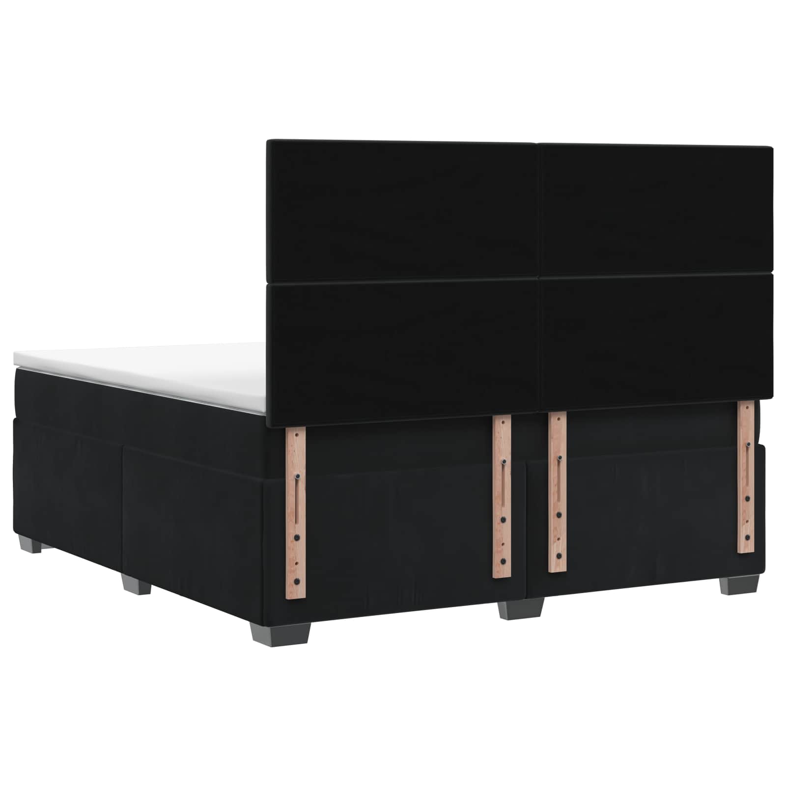 Letto box spring con materasso Nero 140 x 190 cm Velluto | homemem39