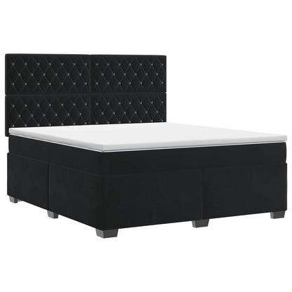 Letto box spring con materasso Nero 140 x 200 cm Velluto | homemem39