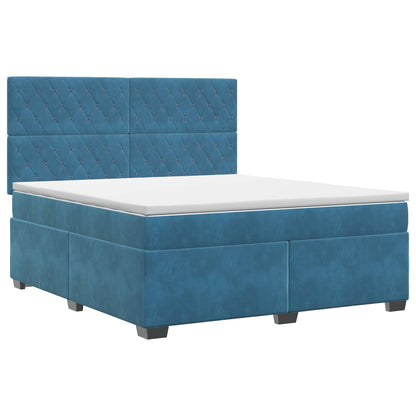 Letto box spring con materasso Blu 140 x 200 cm Velluto | homemem39